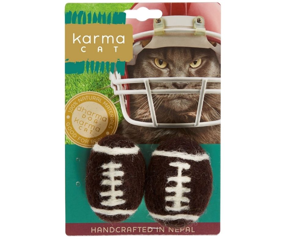 Karma Cat - Football， Pack of 2. Cat Toys.