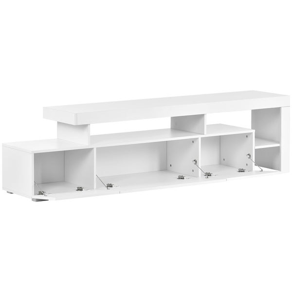 Nestfair Modern Style 16-colored LED Lights TV Cabinet Entertainment Center with DVD Shelf