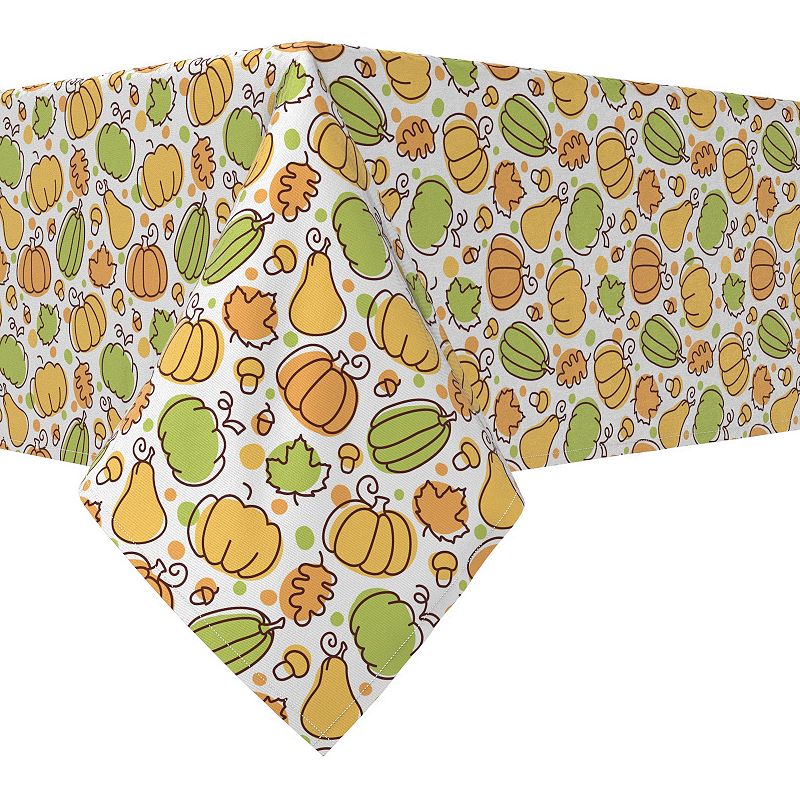 Rectangular Tablecloth， 100% Cotton， 52x104， Fall Foliage and Dots