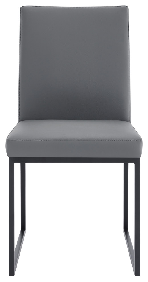 Trevor Contemporary Dining Chair  Matte Black Finish  Set of 2   Transitional   Dining Chairs   by Kolibri Decor  Houzz