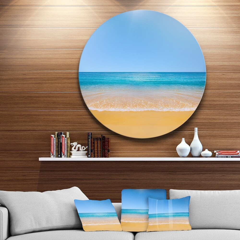 Designart 'Dark View of Tropical Beach' Seashore Photo Disc Metal Artwork