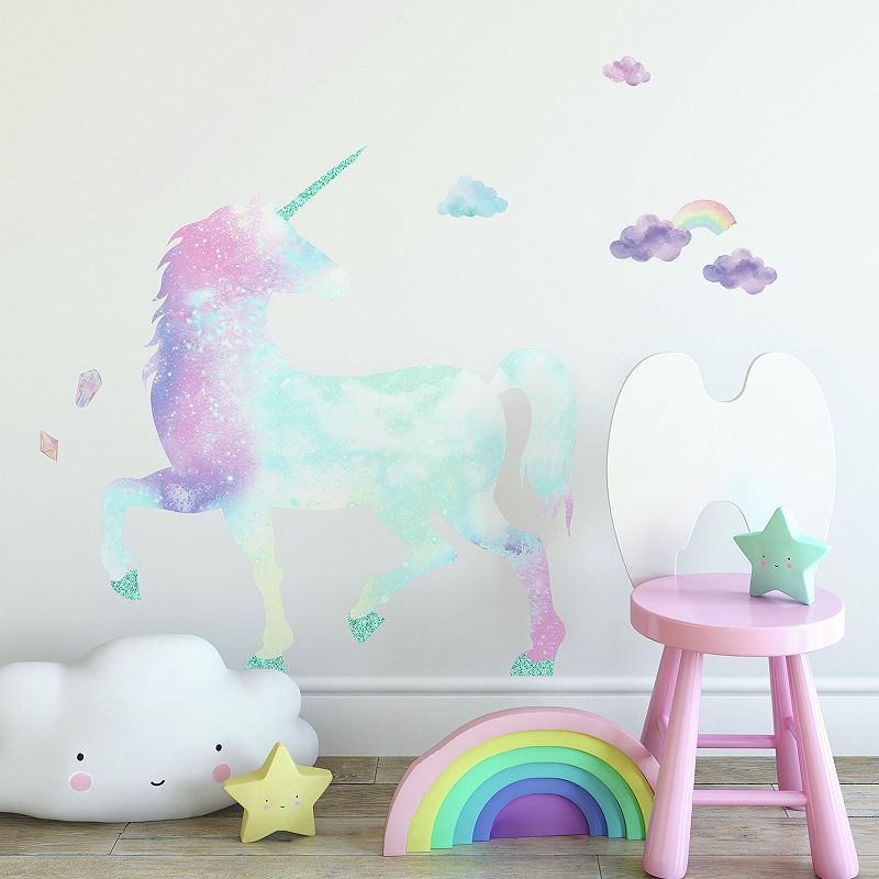 RoomMates Galaxy Unicorn Wall Decal With Glitter