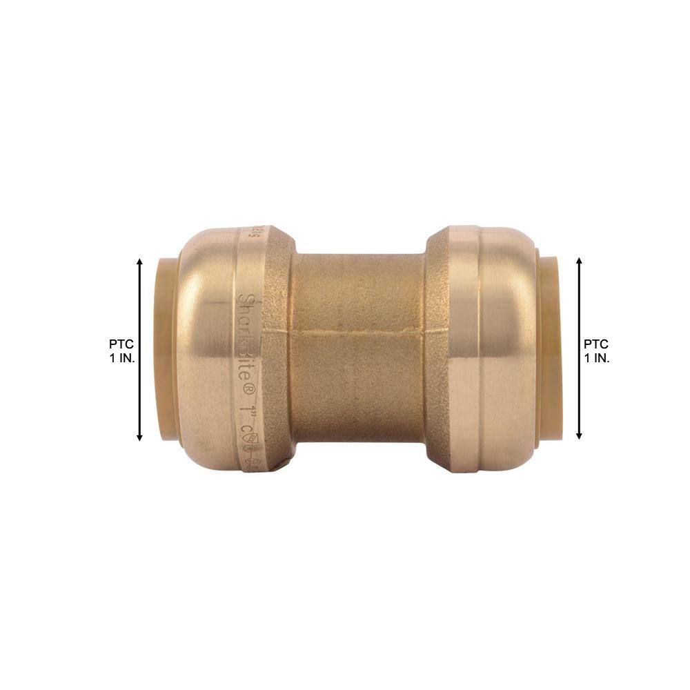 SharkBite 1 in. Push-to-Connect Brass Coupling Fitting U020LFA