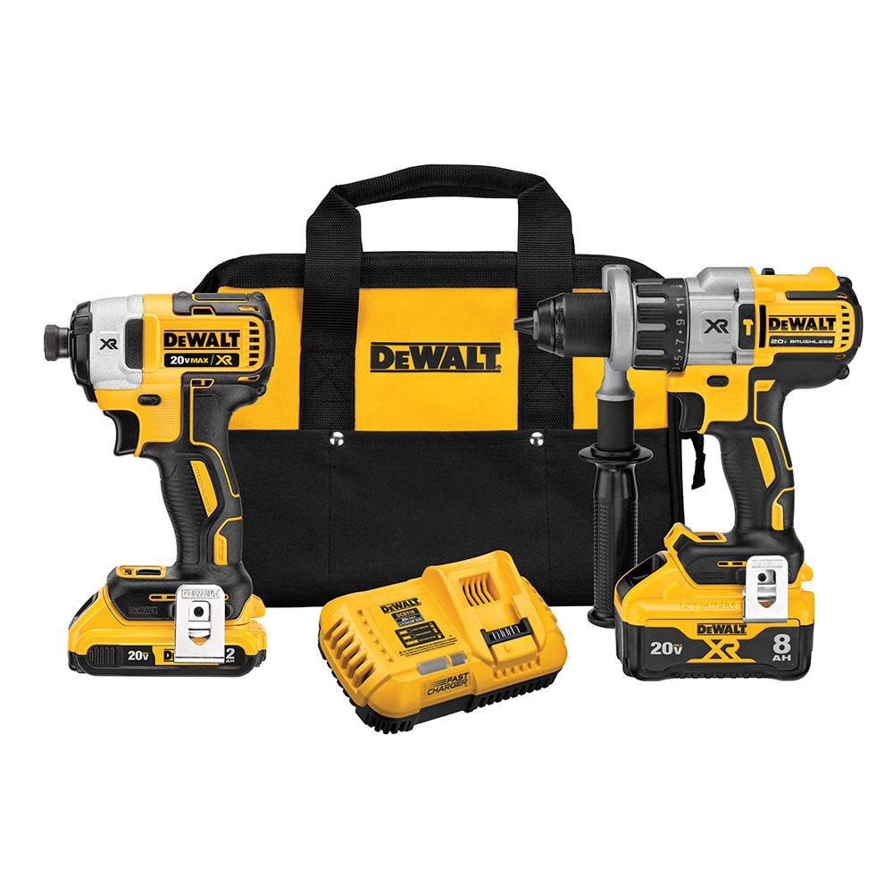 DW 20V MAX* POWER DETECT XR 1/2In Hammer Drill/Driver and Impact Driver Kit DCK299D1W1 from DW