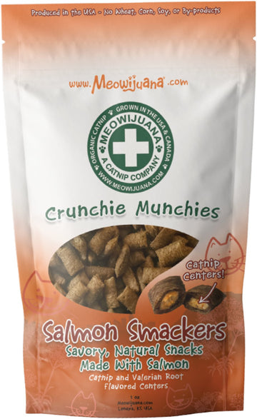 Meowijuana Crunchie Munchie Salmon Cat Treat， 3-oz bag andndash; Pet Empire and Supplies