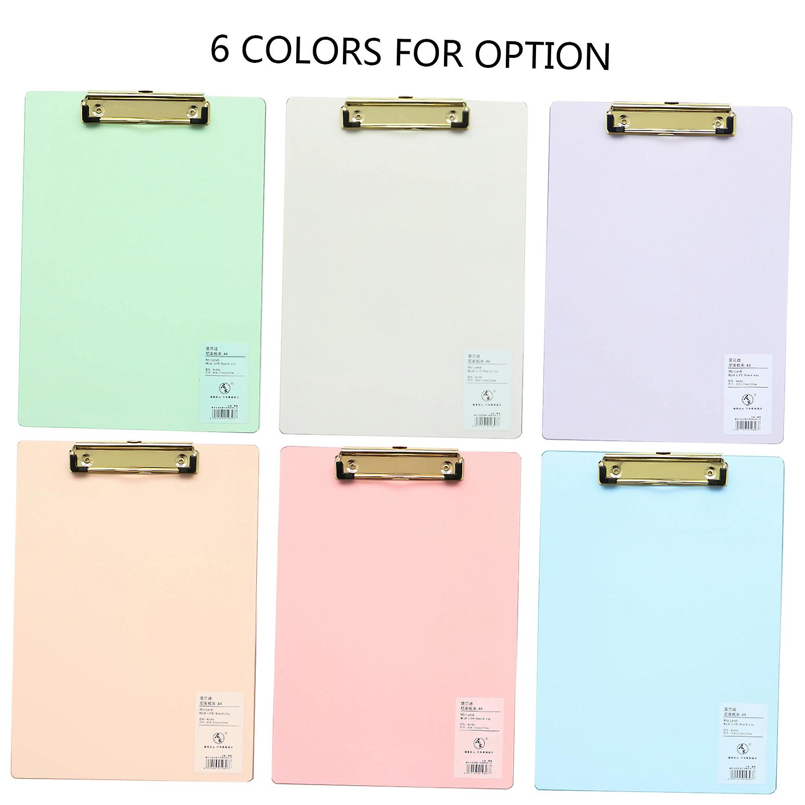 A4 Plastic Clipboard Hardboard Writing Pad Profile Clip With Hanging Hole For Students School Office Pink