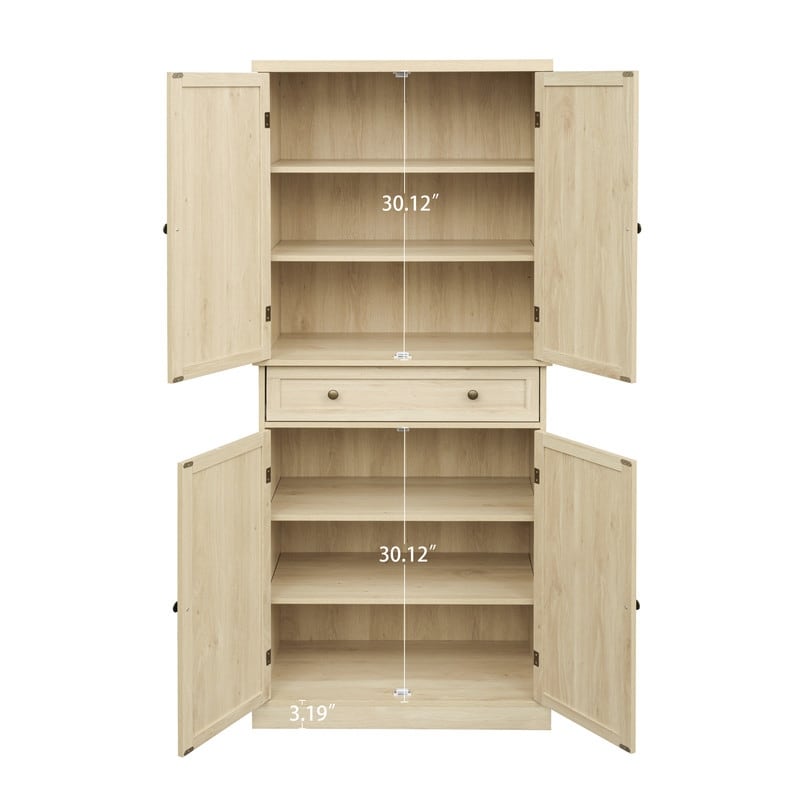 4 Door Storage Cabinet with 1 Drawer  with 4 Adjustable Inner Shelves Buffet