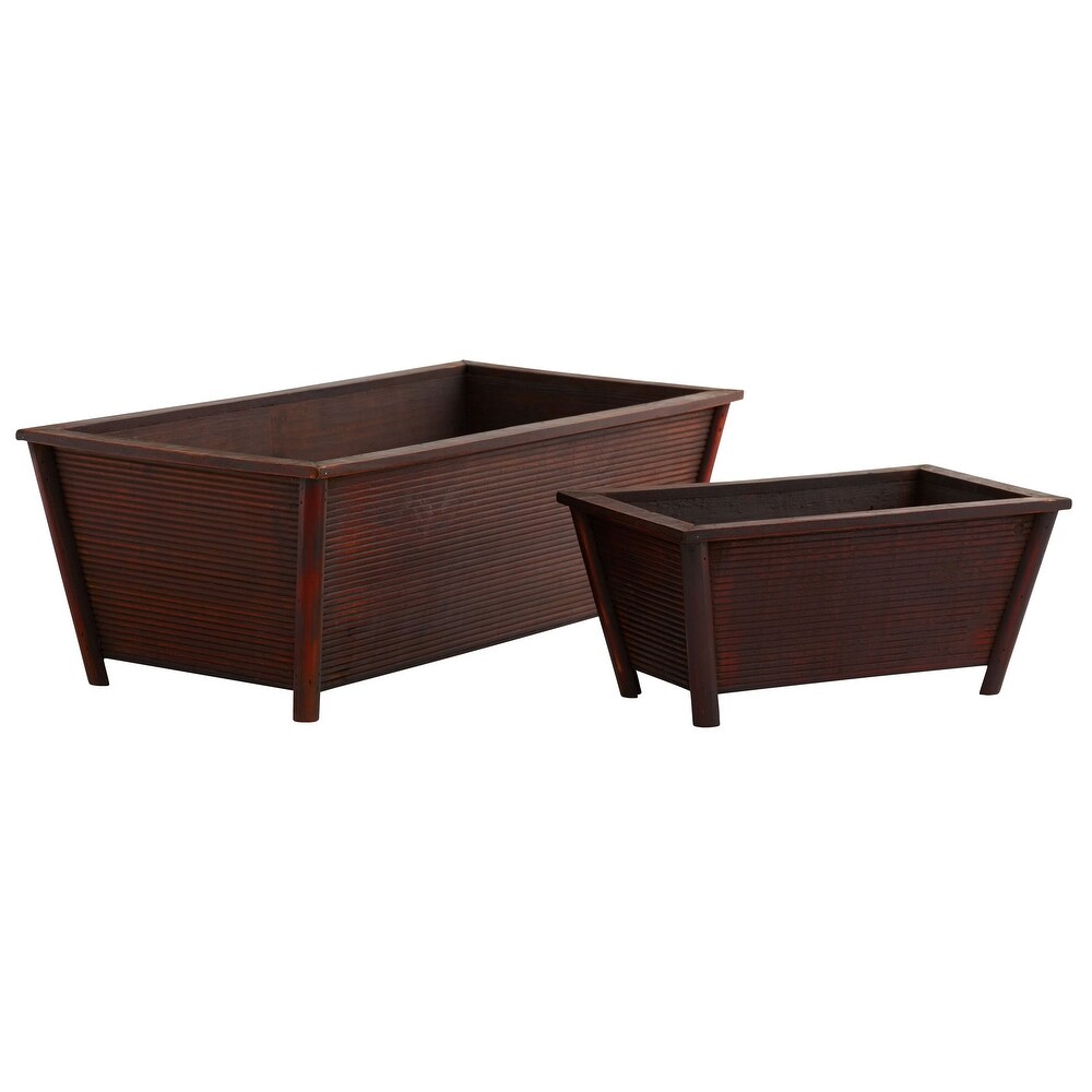 Rectangle Planters (Set of 2)   H: 7 In. W: 20 In. D:10.5 In.