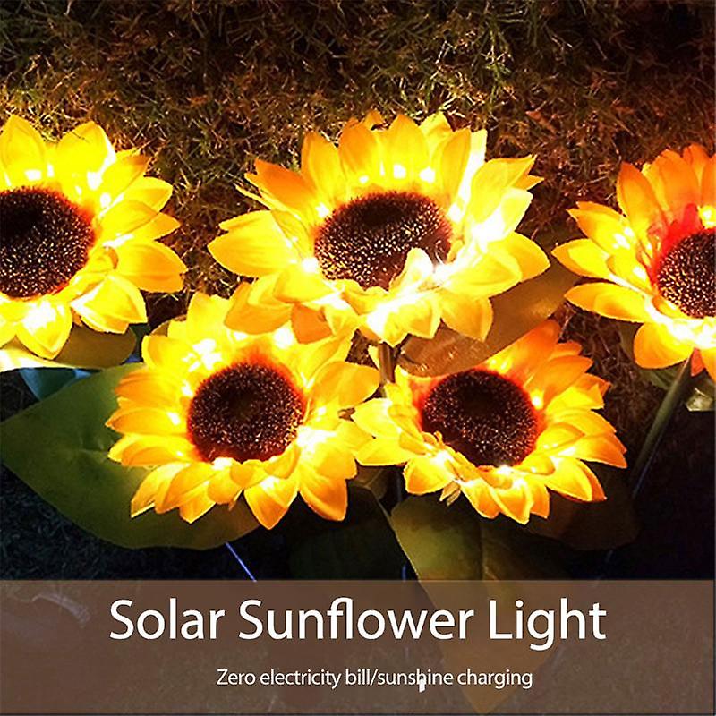 1 Pcs Led Waterproof Lawn Light Solar Sunflower Flower Landscape Lamp Outdoor Garden Decoration Path Underground Buried Light