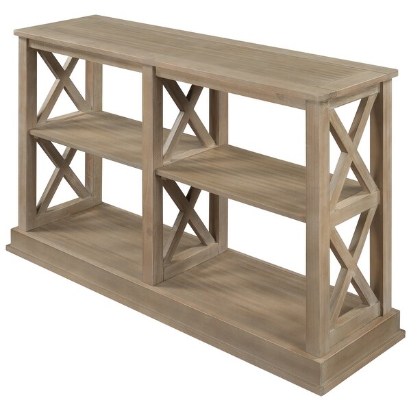 Console Table with Open Storage Spaces and 