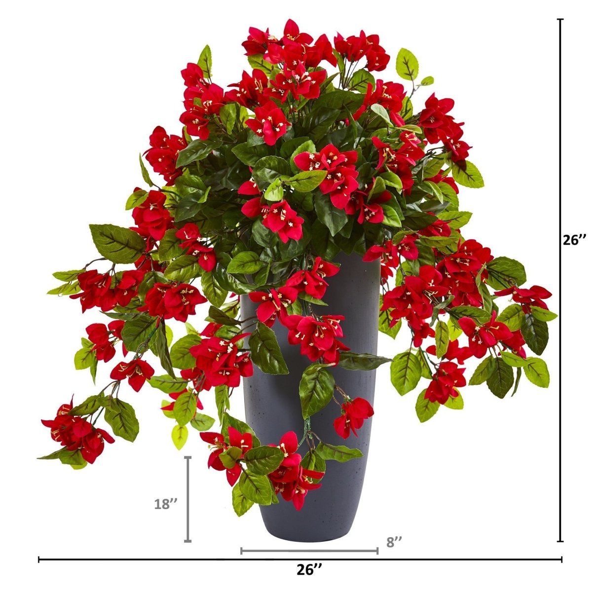 26'' Bougainvillea Artificial Plant in Planter | UV Resistant Decor