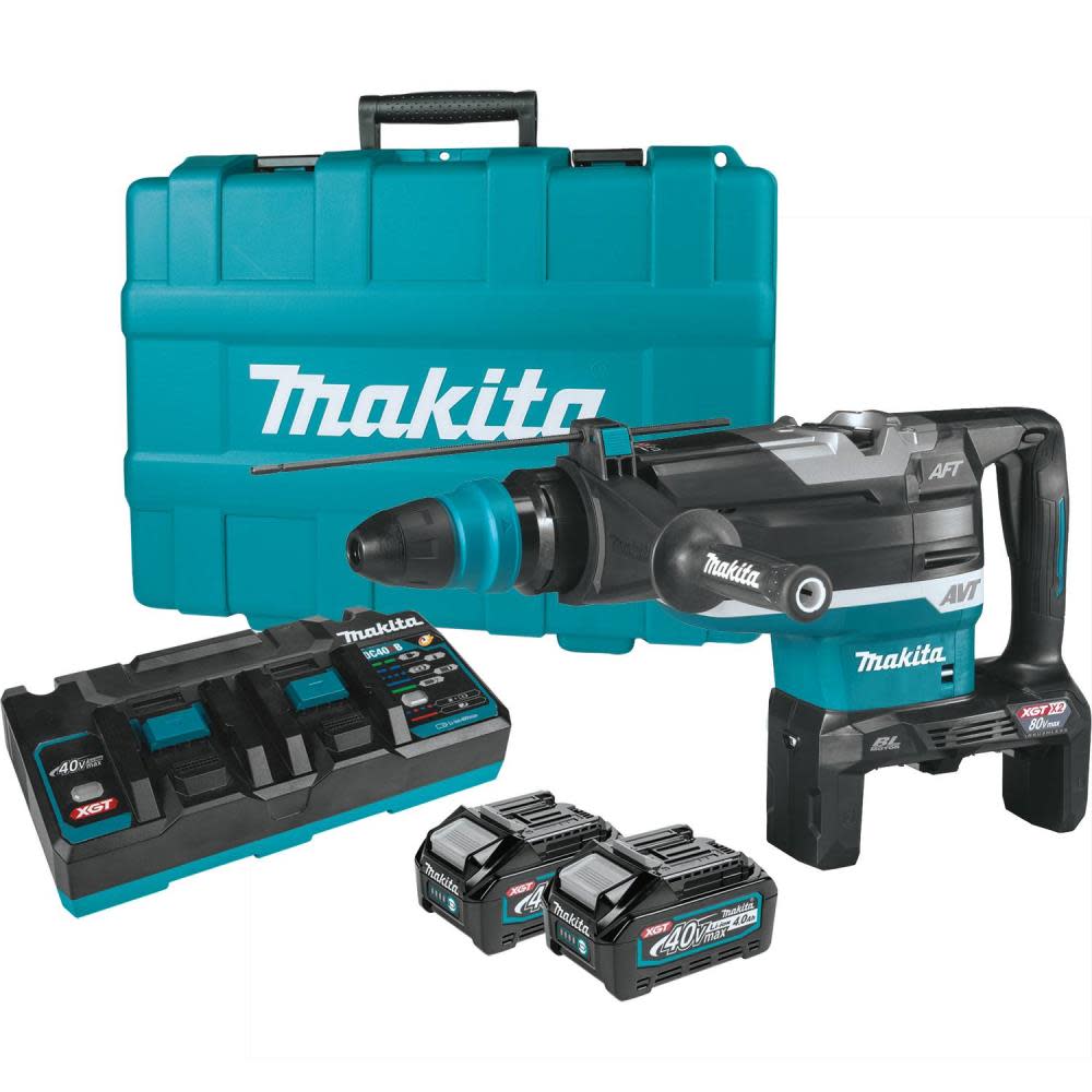 Makita 80V max (40V max X2) XGT Rotary Hammer Kit Brushless Cordless 2 AVT accepts SDS MAX bits AFT AWS Capable ;