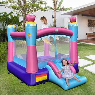 Costway Inflatable Bounce House 3-in-1 Princess Theme Inflatable Castle with 550-Watt Blower NP10534+ES10150US