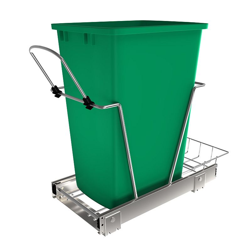 Rev-a-shelf Pull Out Trash Can 35 Qt For Kitchen Cabinets， Green， Rv-12kd-19c-s