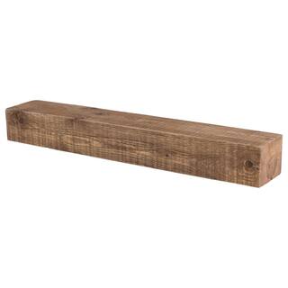 Dogberry Collections Solid Timber 48 in. x 6 in. Aged Oak Mantel m-sold-4806-agok-none