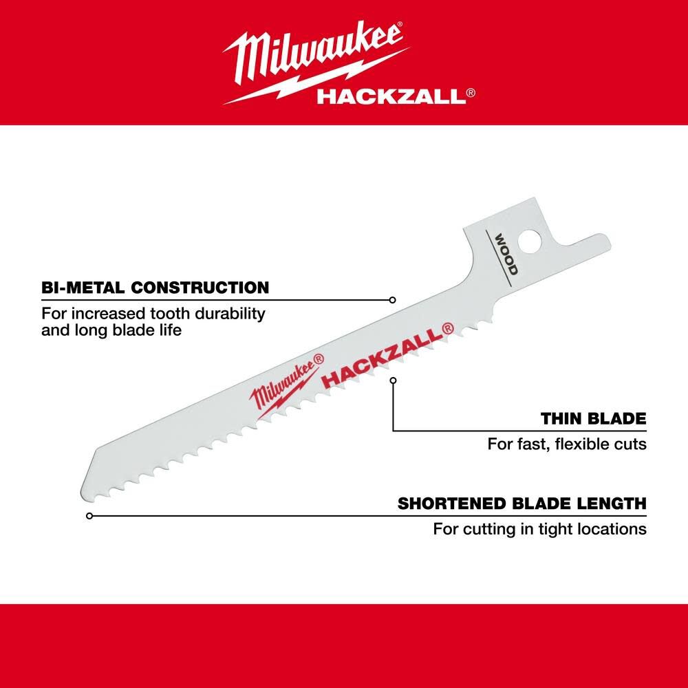 Milwaukee M12 HACKZALL Bi-Metal Blade - Wood Scroll 5PK 49-00-5310 from Milwaukee