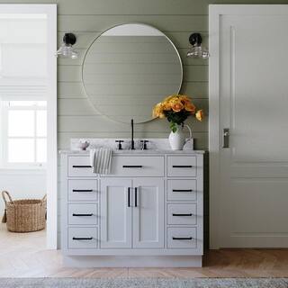 ARIEL Hepburn 42 in. W x 21.5 in. D x 34.5 in. H Bath Vanity Cabinet without Top in White T042S-BC-WHT