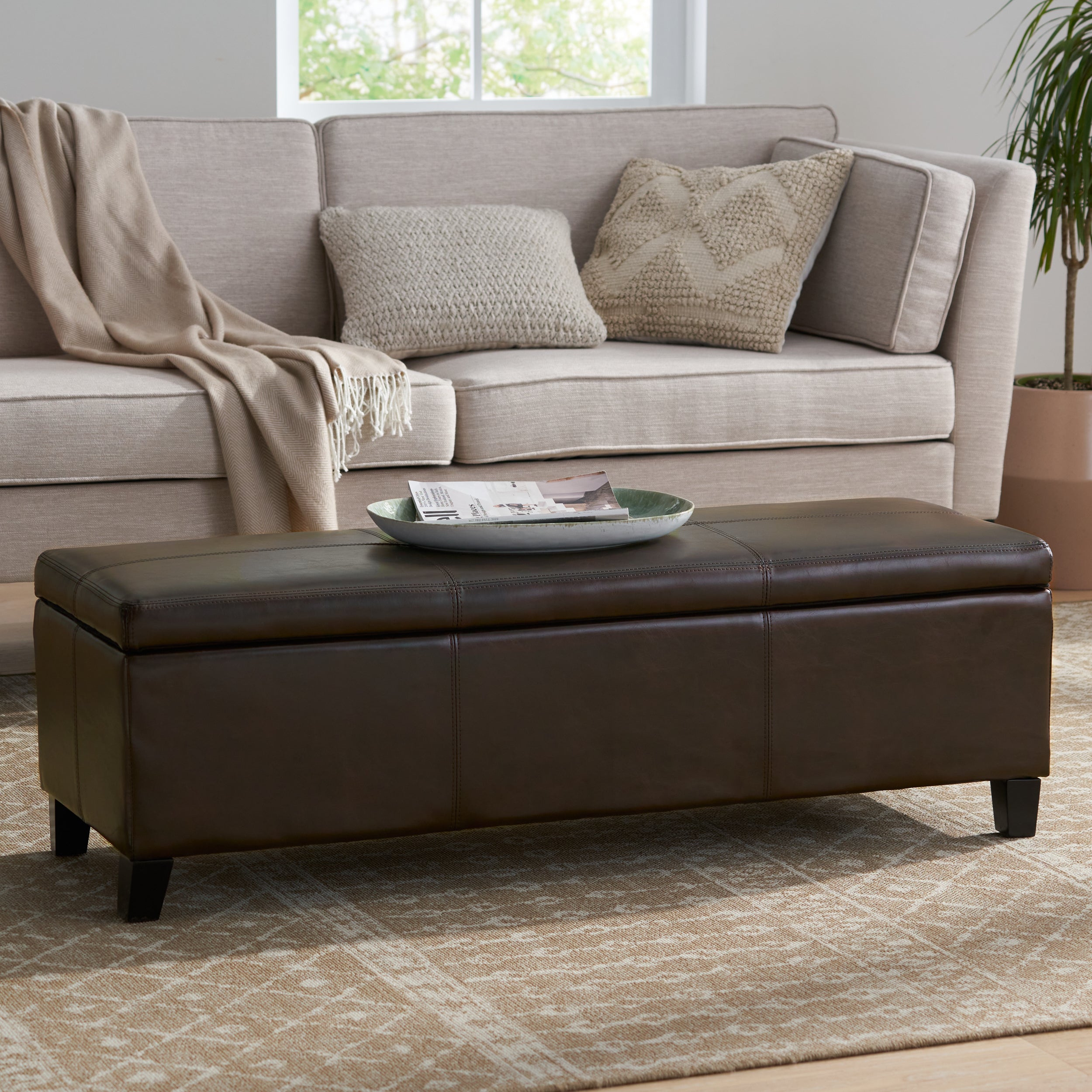 Rupert Upholstered Storage Ottoman Bench