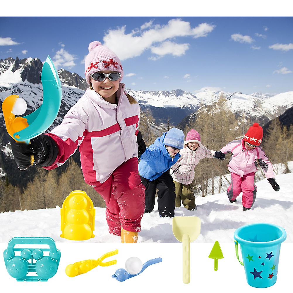 Children Snow Toys Winter Outdoor Game Tools Snow Maker Beach Sand Digging Bucket Spoon 8 Piece Set