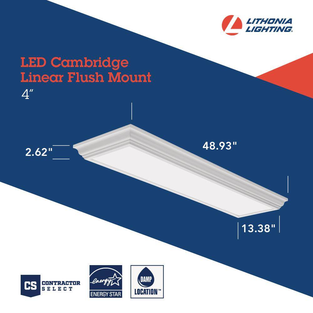 Lithonia Lighting Cambridge 4 ft. Oak LED Flush Mount FMFL 30840 CAML OA