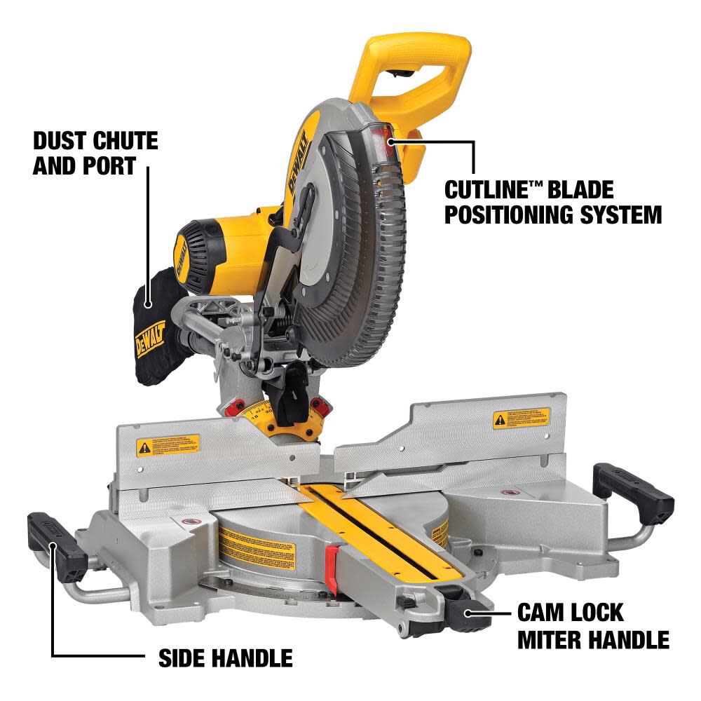 DW 12 Double Bevel Sliding Compound Miter Saw with Heavy Duty Miter Saw Stand DWS780DWX723 from DW