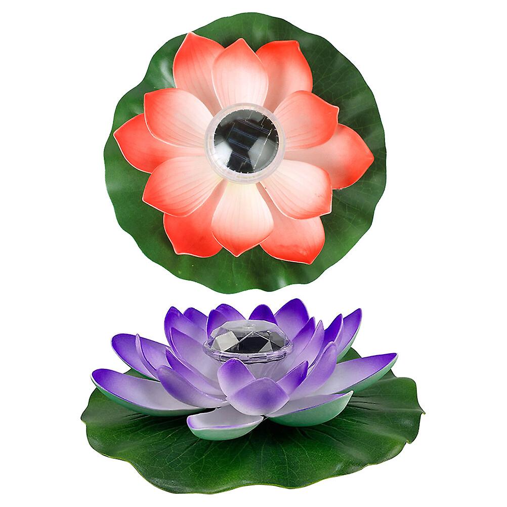 2pcs Led Lotus Lamps Pool Landscape Light Decorative Light Wishing Lamps