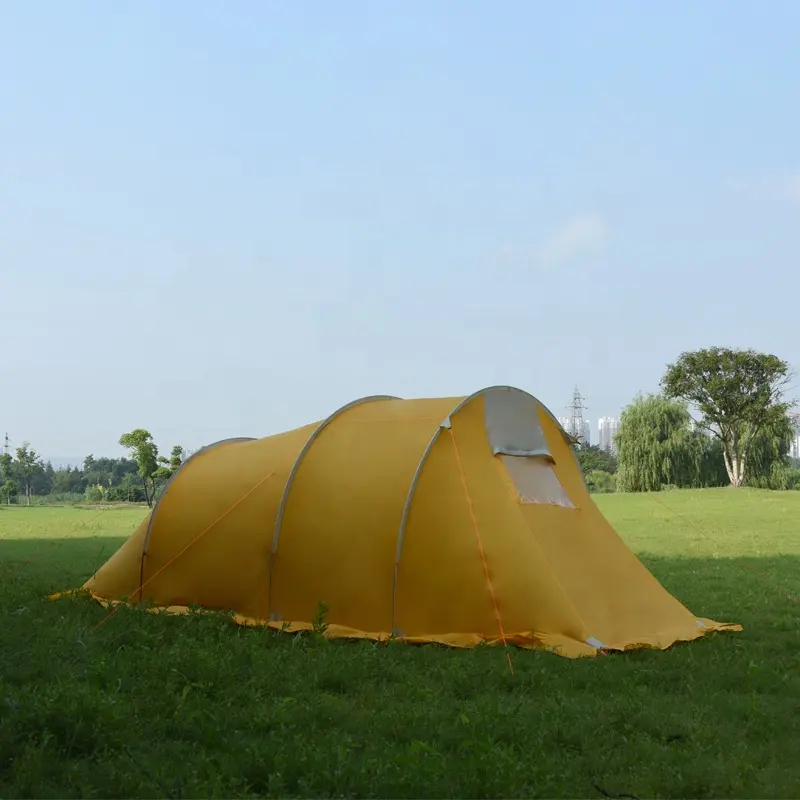 Factory Direct Supply Custom Yellow Tente Waterproof  4 Person Outdoor Family Camping Tent