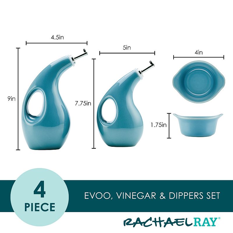 Rachael Ray 4-pc. Ceramic EVOO and Ramekin Dipper Set