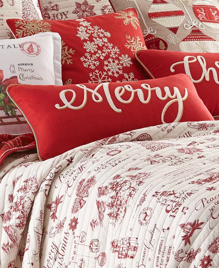 Levtex Yuletide Merry and Christmas Decorative Pillow， 12