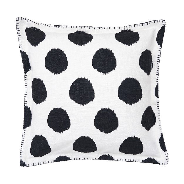 X 20 quot Dot Onyx Black Polka Dot Printed Throw Pillow