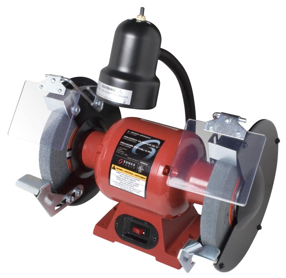 8 In. Bench Grinder with Light ;