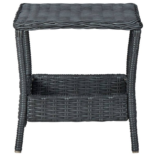 3 Piece Garden Lounge Set with Cushions Poly Rattan Dark Gray - Overstock - 35106127