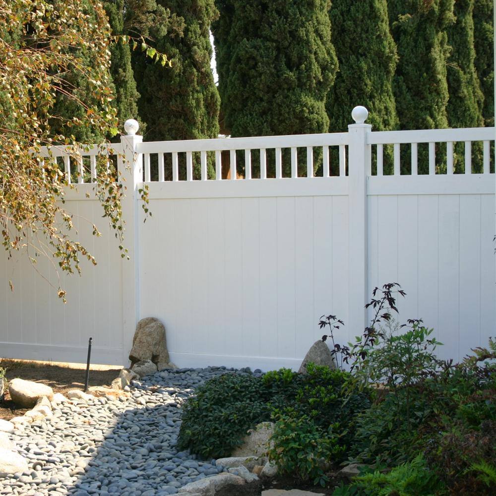 Weatherables Mason 6 ft. H x 8 ft. W White Vinyl Privacy Fence Panel Kit PWPR-CT-6X8