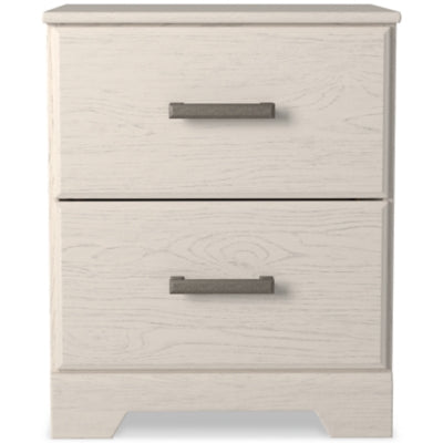 Signature Design by Ashley Stelsie Contemporary Two Drawer Nightstand, White