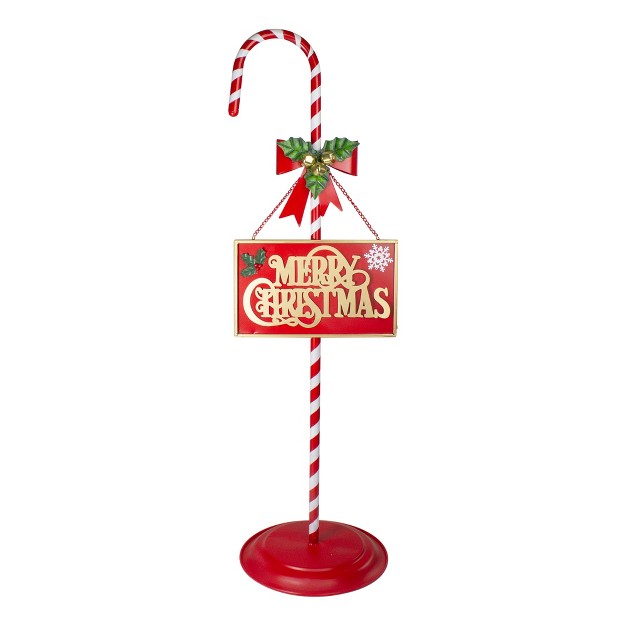 Red And White Merry Christmas Outdoor Candy Cane Sign