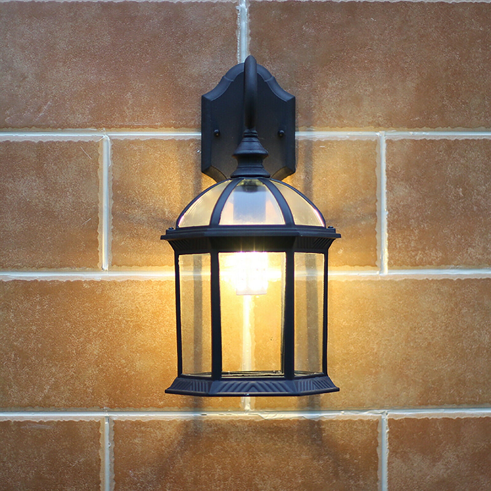 Oukaning Wall-Mounted Lamp Outdoor Garden Light Vintage Coach Lantern Lamp Porch Sconce