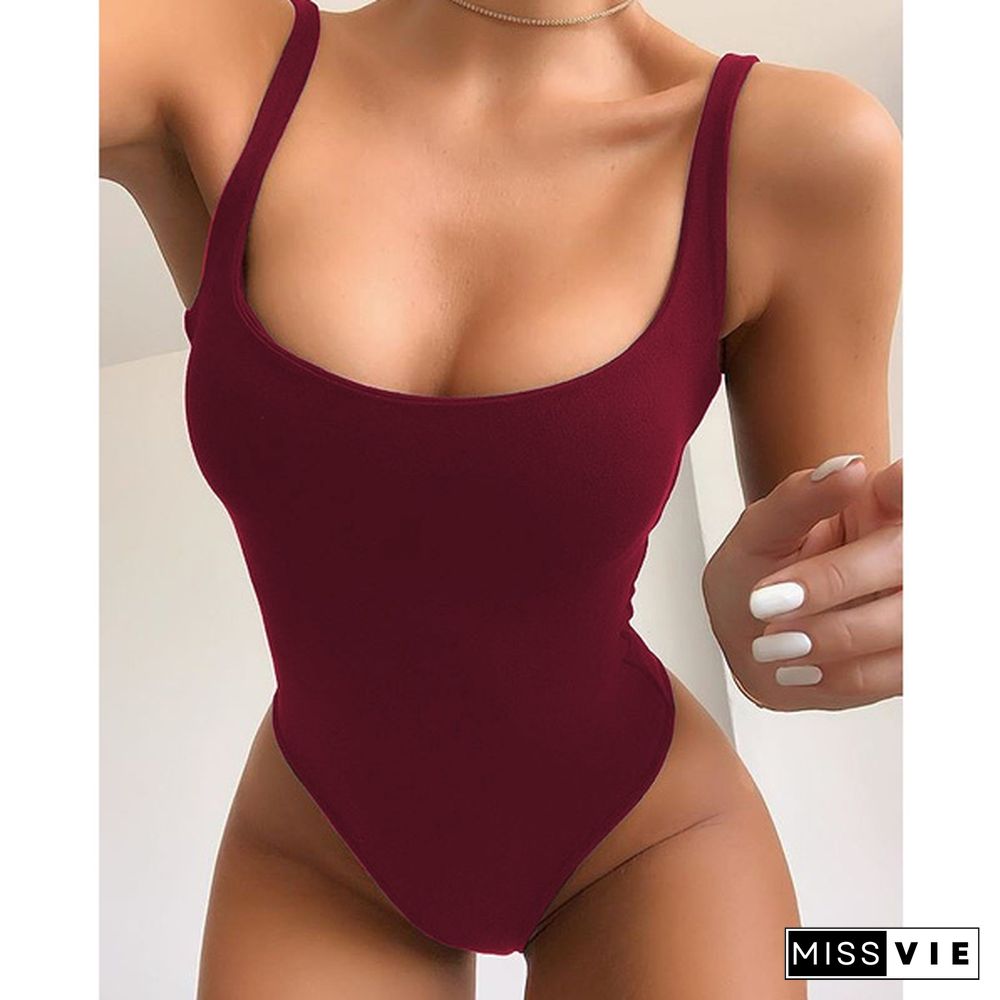 Women Fashion Career Style Solid Color Shirt Summer Slim Bodysuits Sleeveless Shirts Briefs Jumpsuits Plus Size One Piece Bodysuit