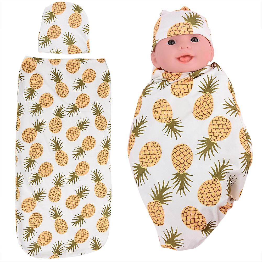 Baby Wrap Sleeping Bag With Hat Anti Shock Soft Skin Friendly Clothes For Newborns Pineapple