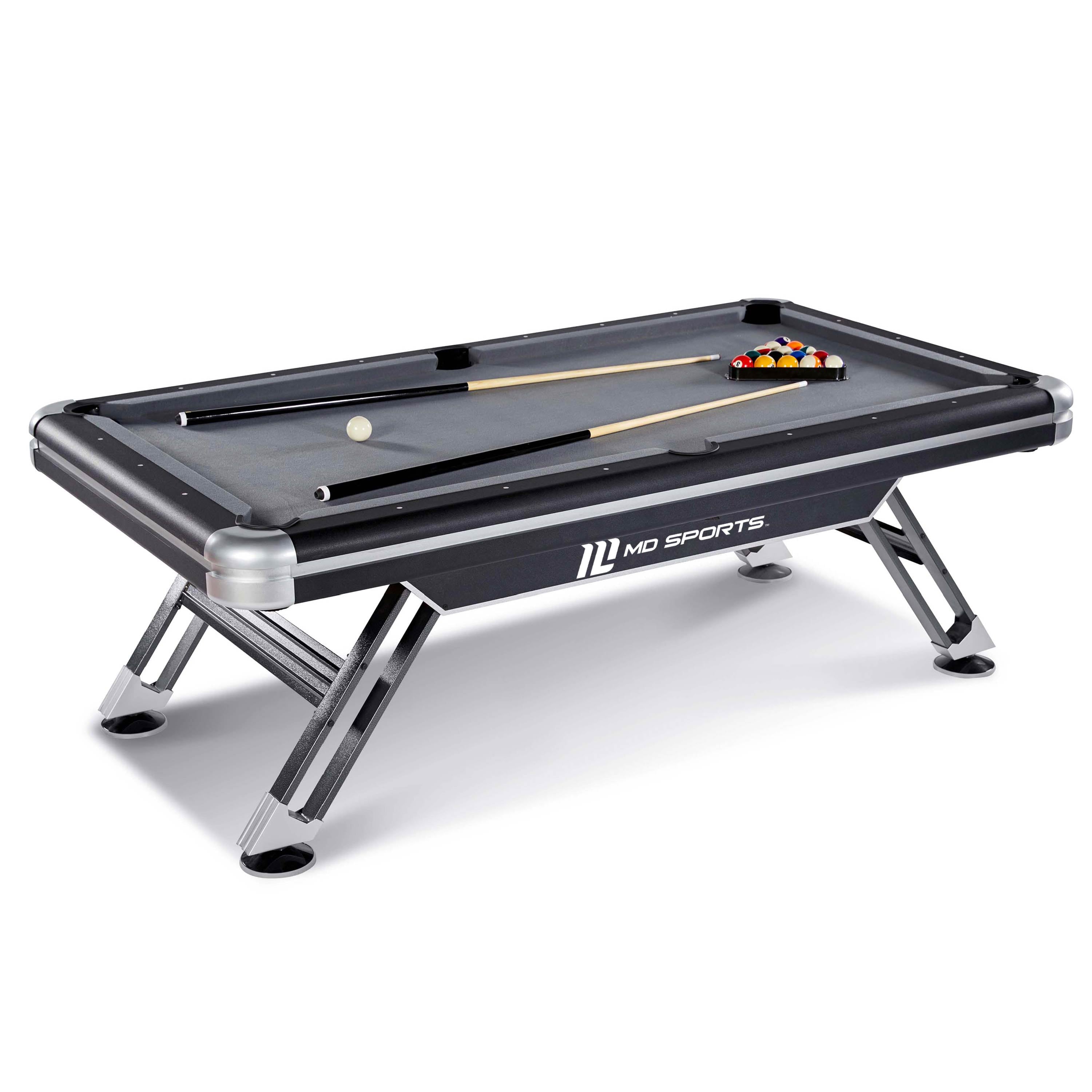 MD Sports 7.5' Titan Drop Pocket Table With Pool Ball and Cue Stick Set