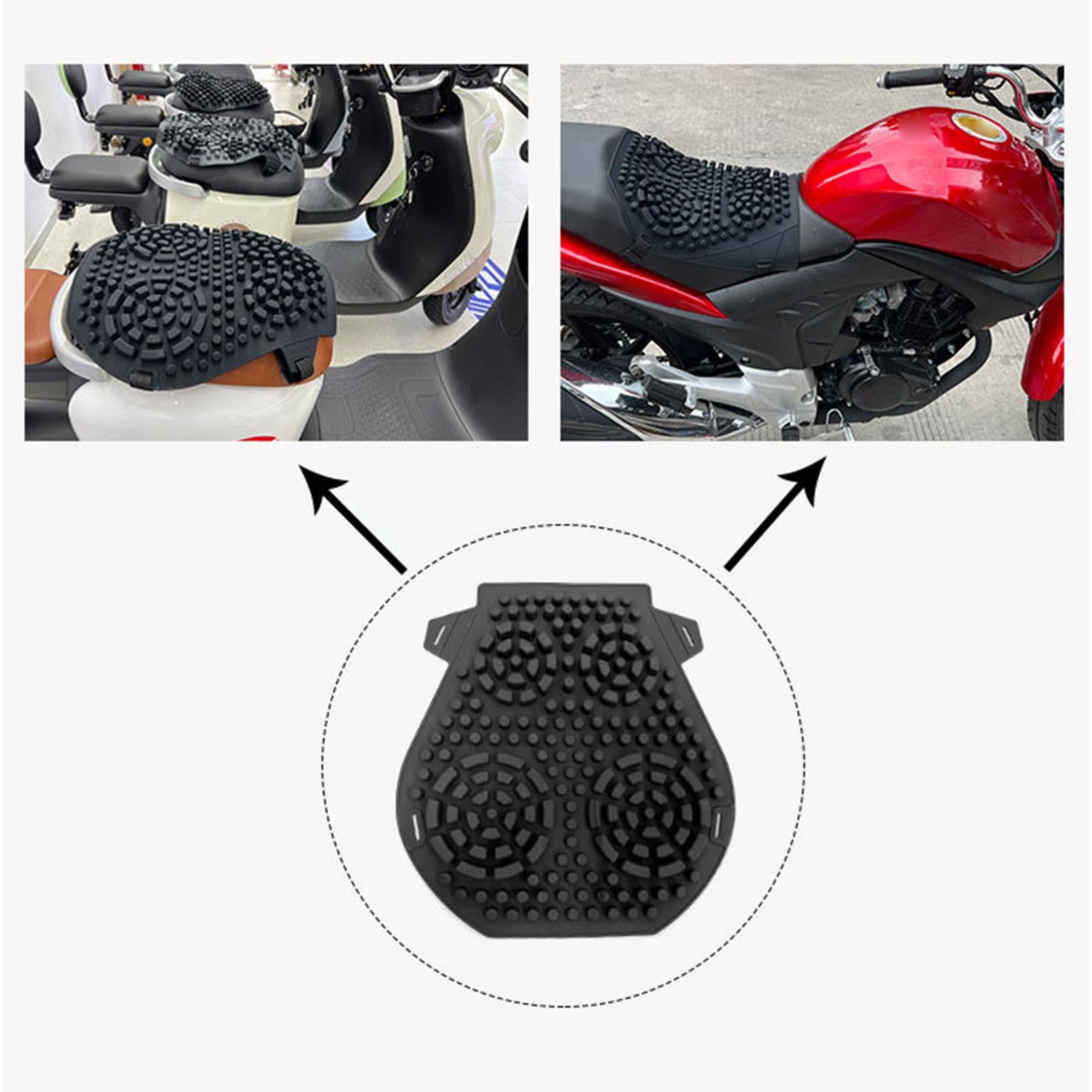 Motorcycle Seat Pad Cover Silicone Waterproof Shock Absorption ，Easy to Clean Universal Fitment Protective Comfortable Riding Accessory Soft Black