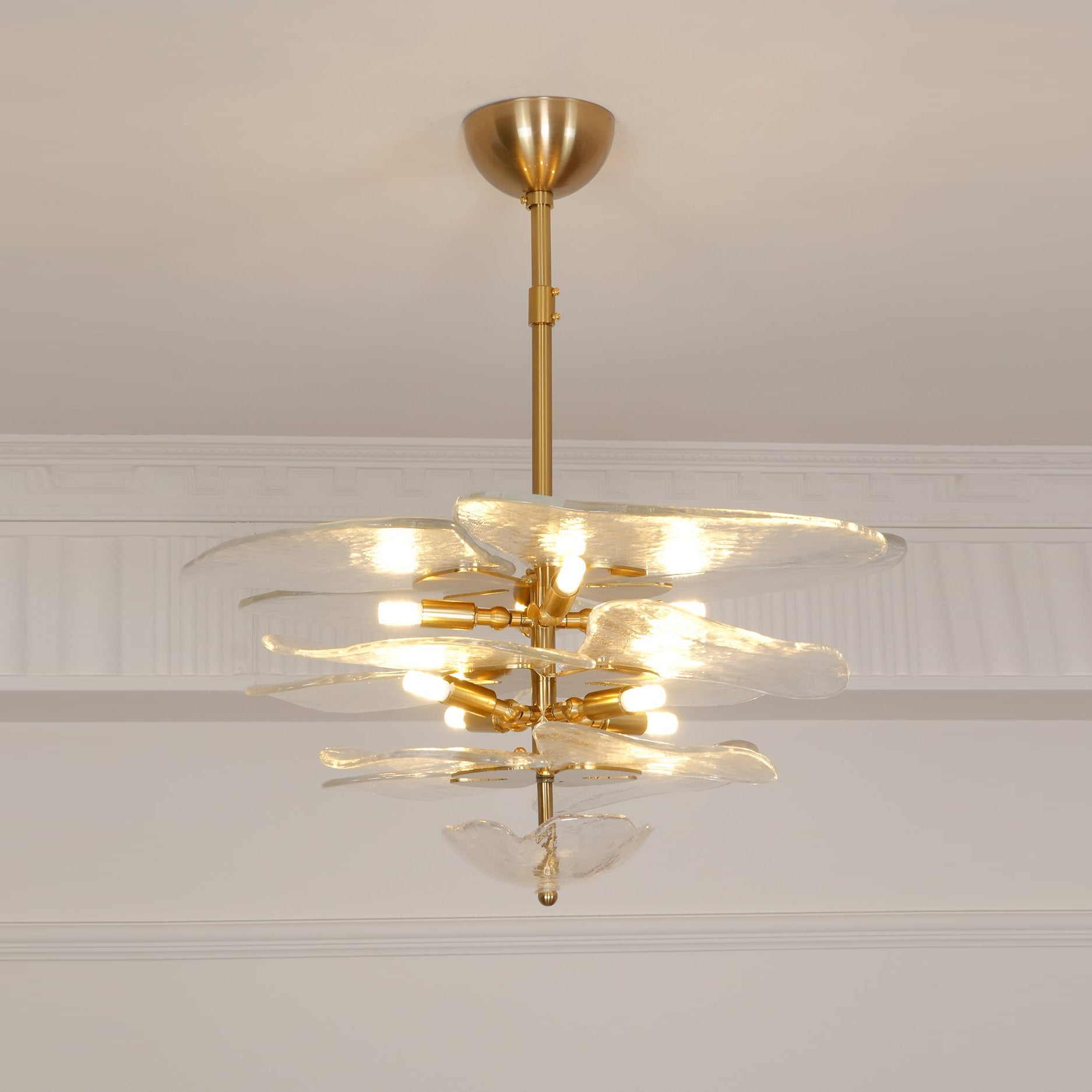 Petals Gold Murano Chandelier