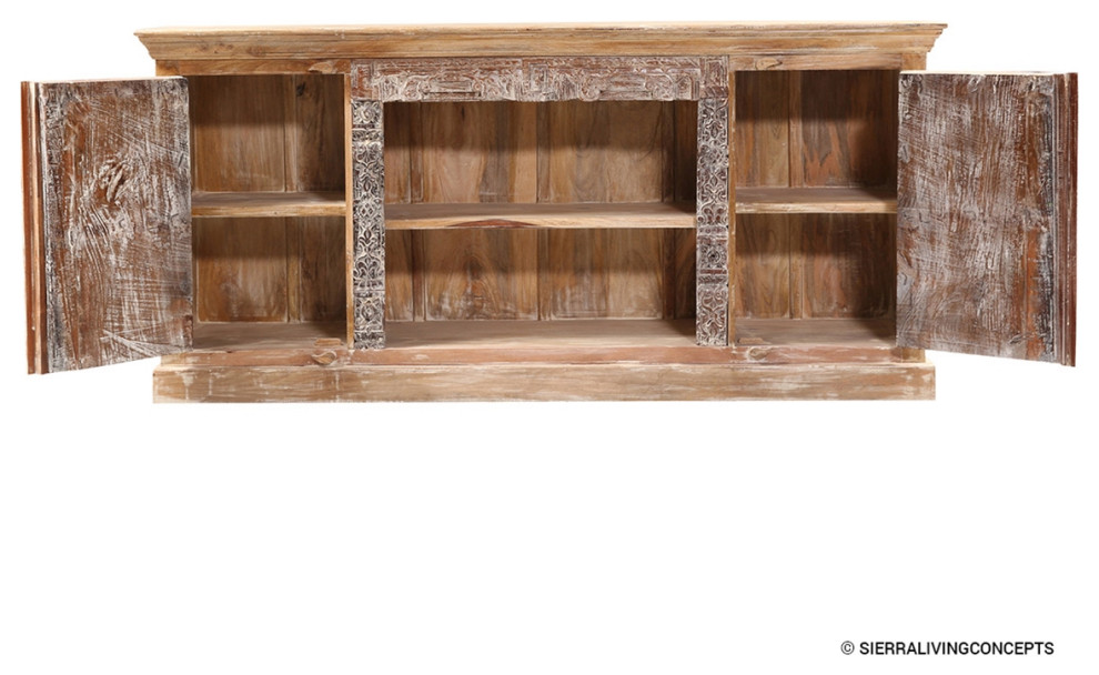 Rustic Distressed Solid Wood 2 Door Media Cabinet   French Country   Entertainment Centers And Tv Stands   by Sierra Living Concepts Inc  Houzz