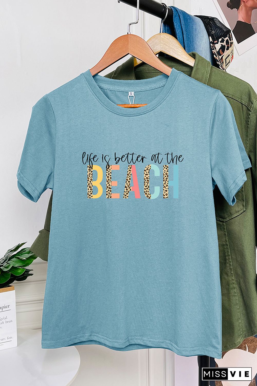 Life is better at the beach Sleeve Graphic Tee Wholesale