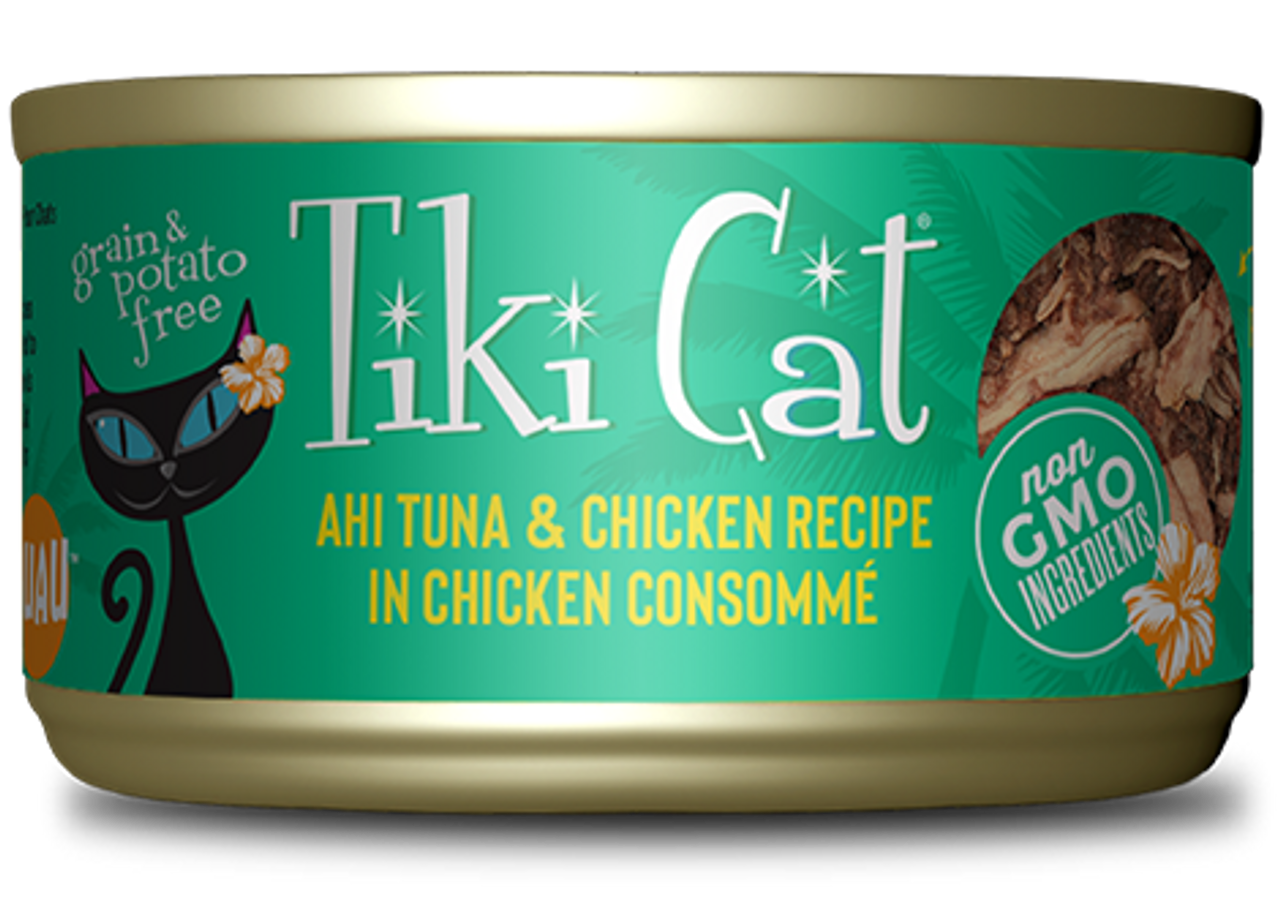 Tiki Cat Hookena Luau Ahi Tuna and Chicken， 2.8 oz