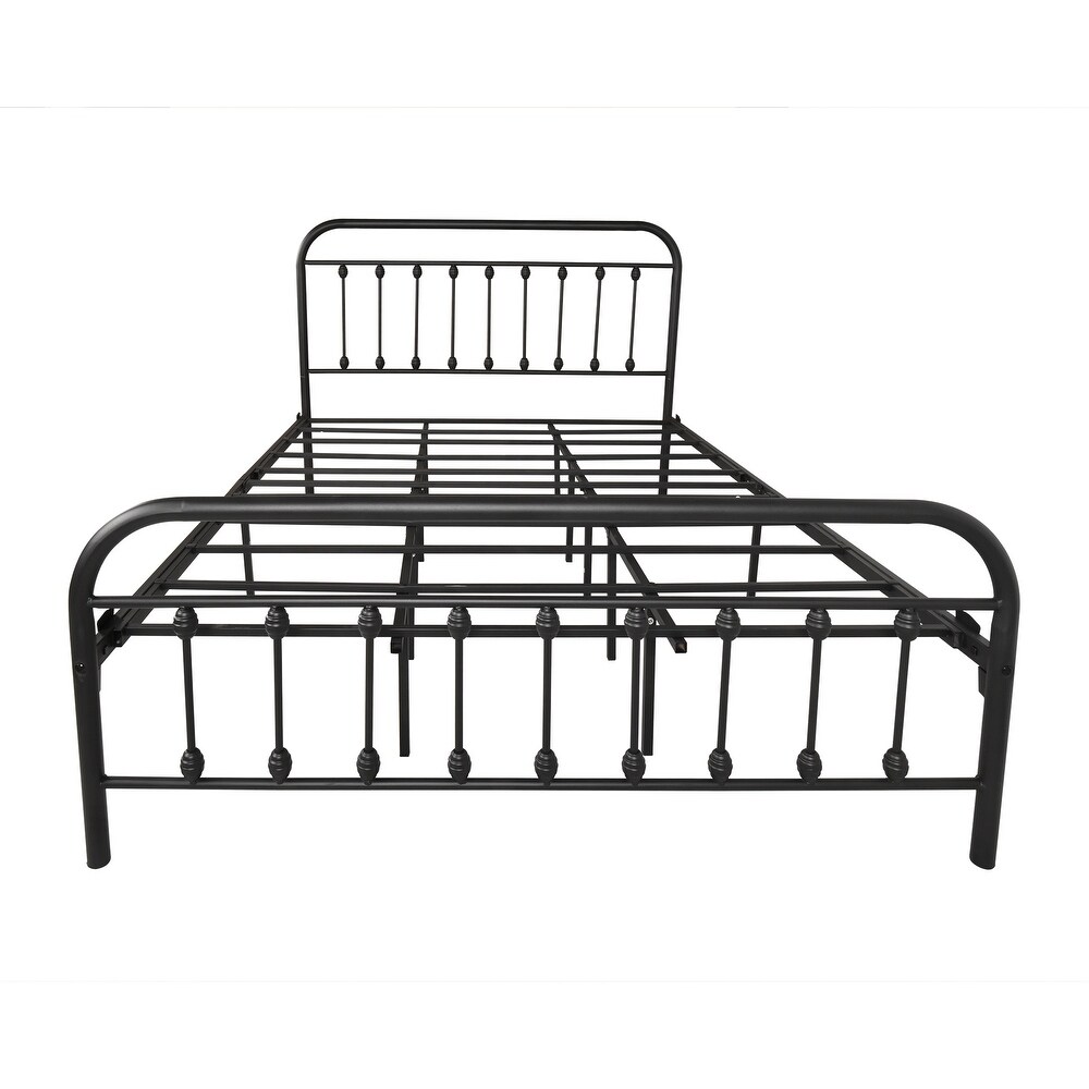 Vintage Victorian Style Metal Platform Bed Frame