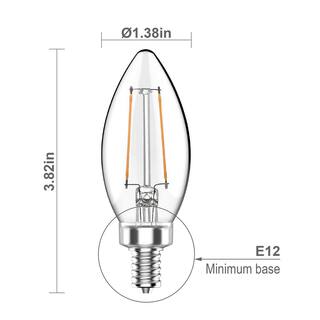 PRIVATE BRAND UNBRANDED 40-Watt Equivalent B11 Non-Dimmable CEC Clear Glass Filament Vintage Edison LED Light Bulb Daylight 5000K (8-Pack) CF352C