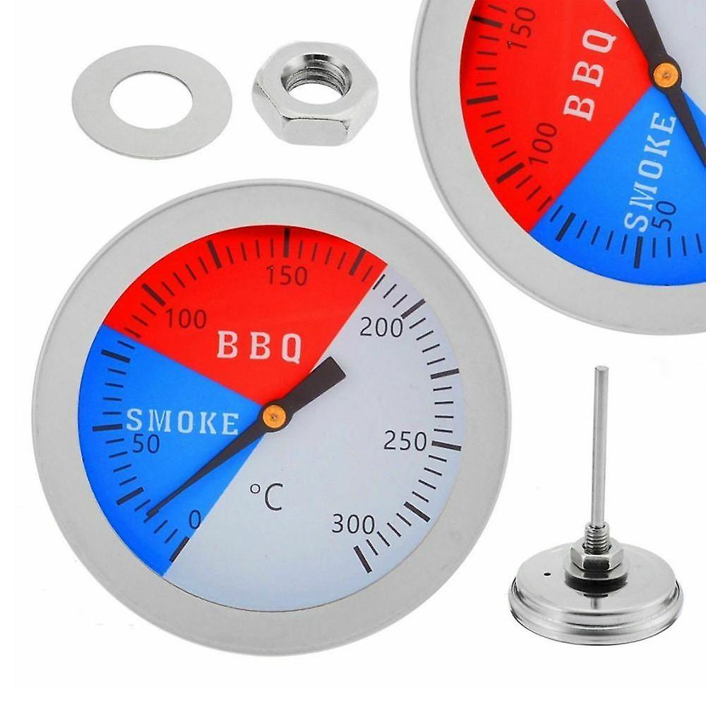 Steel Barbecue 300 Degrees Thermometer Bbq Smoke Grill Oven Temperature Gauge Outdoor Camp Tool