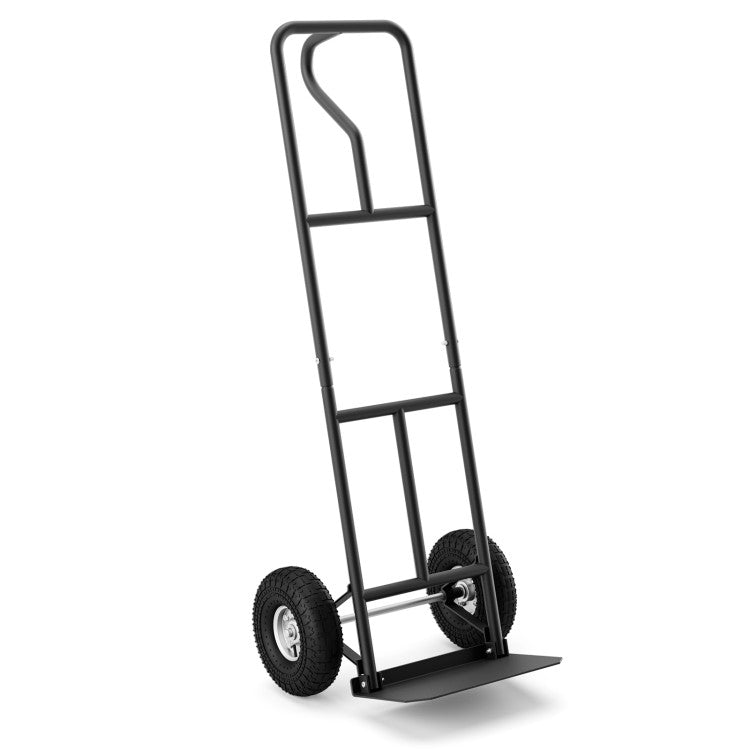 Heavy-Duty 660 lbs Folding P-Handle Hand Truck For Warehouse Garage