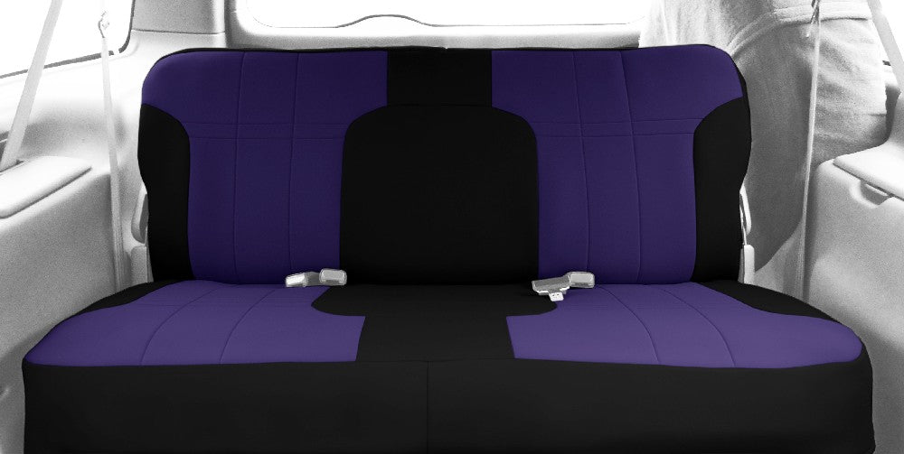 CalTrend Rear Solid Bench Neo Seat Covers for 1994-1997 Honda Accord - HD403-10NN Purple Insert with Black Trim