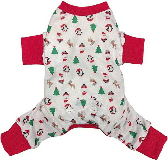 Fashion Pet White Jingle Jam Dog Pajamas